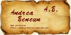 Andrea Bencun vizit kartica